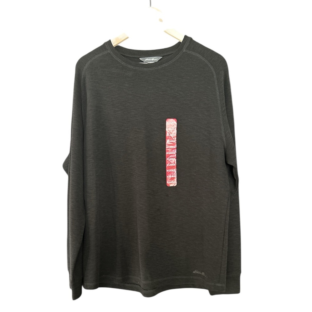 Eddie Bauer charcoal Black Long Sleeve Tee XL men’s pullover NWT